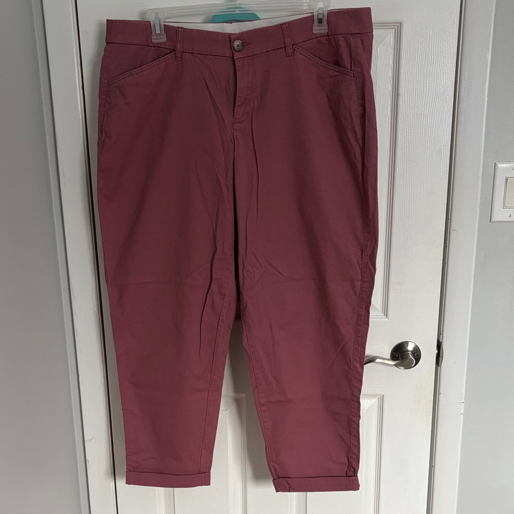 Lane Bryant Women's Cropped Pants in Burgundy